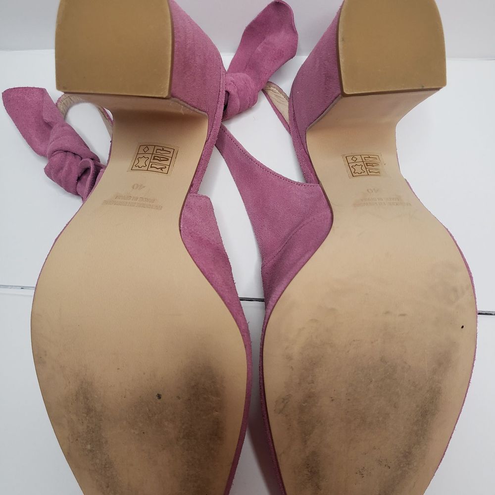 Free People Lavender Sling Back Heels with Bow - Picture 7 of 9